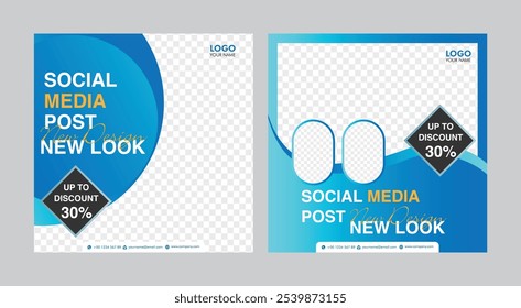 social media banner, Modern square banner template vector, Promotional social media banner