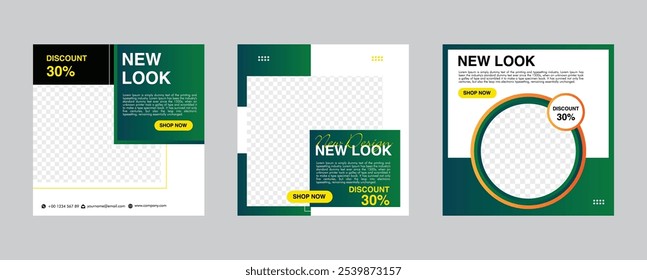 social media banner, Modern square banner template vector, Promotional social media banner