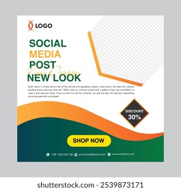 social media banner, Modern square banner template vector, Promotional social media banner