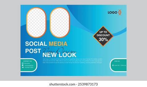 social media banner, Modern square banner template vector, Promotional social media banner