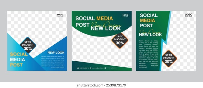social media banner, Modern square banner template vector, Promotional social media banner