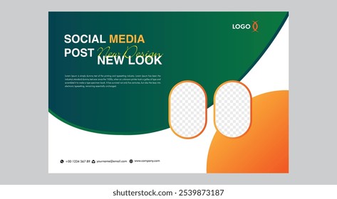 social media banner, Modern square banner template vector, Promotional social media banner