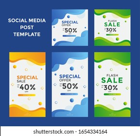 social media banner post collection template. story design for fashion promotion. banner promotion with modern wavy shape gradient style.