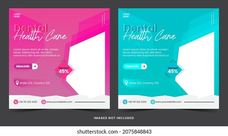 Social Media Banner Post Dental Template Or Medical Health Banner Instagram Post Template With Luxury Ekegant For Social Media Banner Post Vector