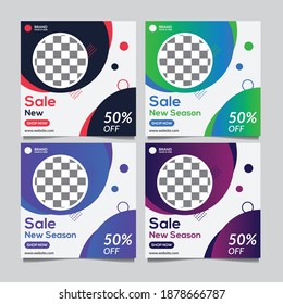 Social media banner post design, digital creative sales banner post template