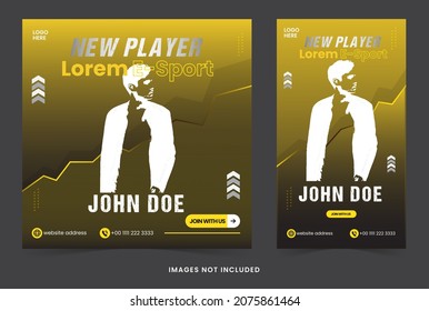 social media banner post  esport gaming with elegant and luxury design template for advertising and marketing