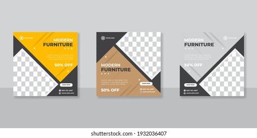 Social media banner post template for furniture promotion