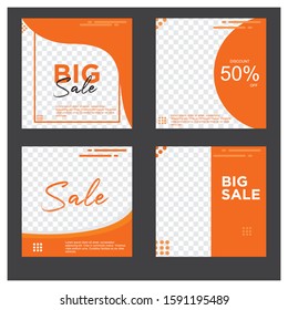 Social media banner for promotion. discount vector