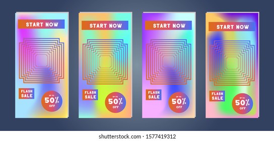 Social media banner. Set of mobile stories web templates with discount and sales. Colorful Templates for designers