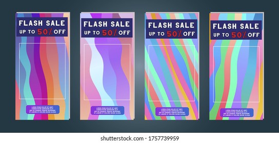 Social media banner. Set of mobile stories web templates with discount and sales. Colorful Templates for designers