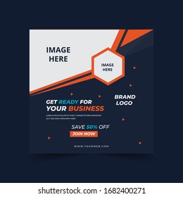 Social media banner , square web banners for social media with place for photo,  Square templates for publications and advertising.