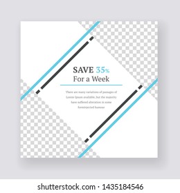 Social Media banner Template. Anyone can use This Design Easily. Promotional web banner for social media. Elegant sale and discount promo - Vector.