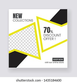 Social Media banner Template. Anyone can use This Design Easily. Promotional web banner for social media. Elegant sale and discount promo - Vector.
