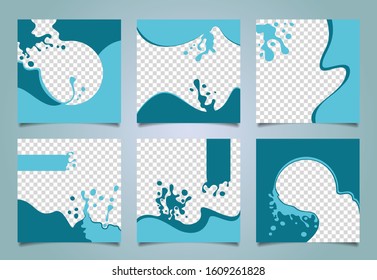 Social media banner template creative set. Sale promo collection. Liquid design. Easy editable vector illustration.
