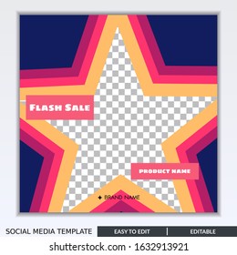 Social media banner template for e-commerce sale promo discount. Can use for advertisement,Social Media post, web design, gift card, coupon, flyer, poster, and promotion.