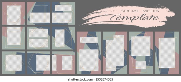 Social media banner template. Editable mockup for stories, personal blog, layout for promotion. 