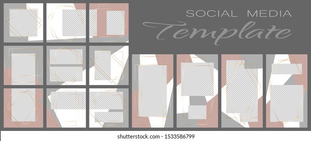 Social media banner template. Editable mockup for stories, personal blog, layout for promotion. 