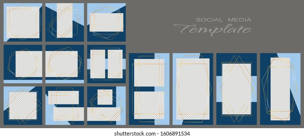 Social media banner template. Editable mockup for stories, personal blog, layout for promotion.