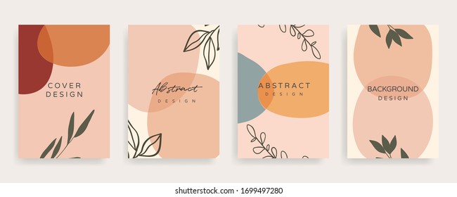 Social media banner template. Editable mockup for stories, post, blog, sale and  promotion. Abstract earth tone coloured shapes, line arts background design for personal, fashion and beauty blogger.