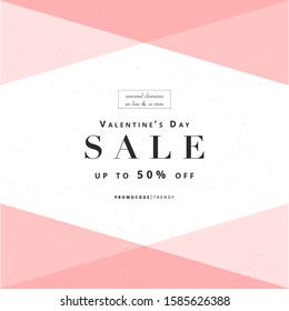 Social media banner template for fashion 
 or beauty industry advertising new arrivals collection or seasonal sales promotion. trendy Valentine's day background with geometric frame elements