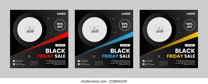 Social media banner template, flat and minimal square banner. Suitable for fashion sales social media posts black Friday sales Instagram posts and web internet ads.