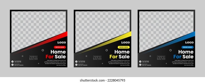 Social media banner template, flat and minimal square banner. Suitable for home sales social media posts furniture sales Instagram posts and web internet ads.