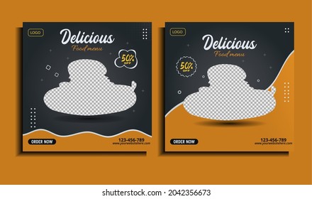 social media banner template for food post