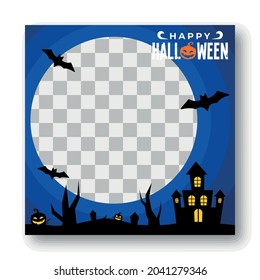 social media banner template for happy halloween greeting