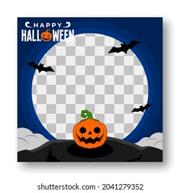 social media banner template for happy halloween greeting