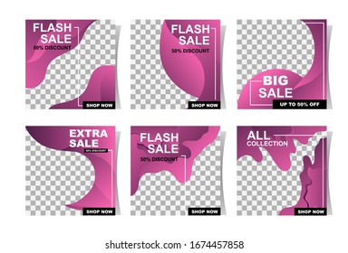 social media banner template. layout for digital marketing. abstract purple color gradient. eps 10