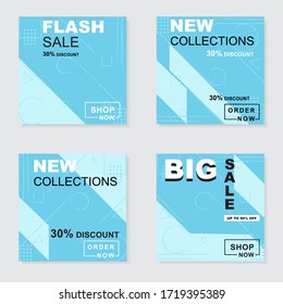 social media banner template. layout for digital marketing. Classic blue geometric abstract design. eps 10