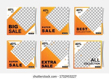 social media banner template. layout for digital marketing. minimalist abstract design, yellow gradient color, editable. vector illustration