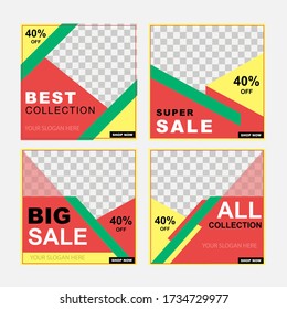 social media banner template. layout for digital marketing, full color. vector illustration