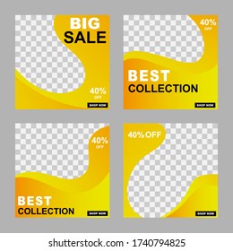 social media banner template. layout for digital marketing. abstract design with yellow gradient. vector illustration