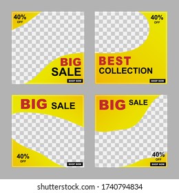 social media banner template. layout for digital marketing. abstract design with yellow gradient. vector illustration