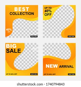 social media banner template. layout for digital marketing. abstract design with yellow gradient. vector illustration