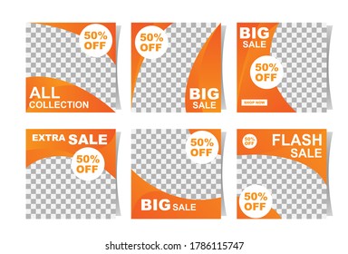 social media banner template. layout for digital marketing. abstract grid frame with gradient color. eps 10