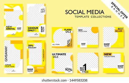 Social media banner template for promotion. Special offer layout frame for story and poster. Editable mockup for mobile apps with modern abstract shape. Elegant sale and discount promo backgrounds