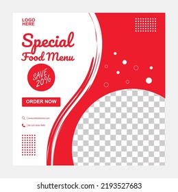social media banner template for restaurant or cafe. Food social media banner