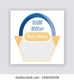 Social Media banner Template. Sale & Fashion Concept Design. Anyone can use This Design Easily. Promotional web banner for social media. Elegant sale and discount promo - Vector.