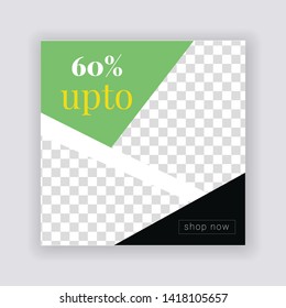 Social Media banner Template. Sale & Fashion Concept Design. Anyone can use This Design Easily. Promotional web banner for social media. Elegant sale and discount promo - Vector.