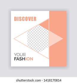 Social Media banner Template. Sale & Fashion Concept Design. Anyone can use This Design Easily. Promotional web banner for social media. Elegant sale and discount promo - Vector.