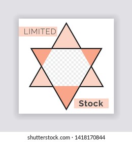 Social Media banner Template. Sale & Fashion Concept Design. Anyone can use This Design Easily. Promotional web banner for social media. Elegant sale and discount promo - Vector.
