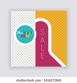 Social Media banner Template. Sale & Fashion Concept Design. Anyone can use This Design Easily. Promotional web banner for social media. Elegant sale and discount promo - Vector.