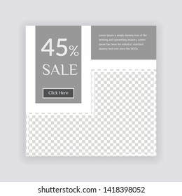 Social Media banner Template. Sale & Fashion Concept Design. Anyone can use This Design Easily. Promotional web banner for social media. Elegant sale and discount promo - Vector.