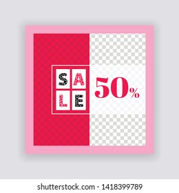 Social Media banner Template. Sale & Fashion Concept Design. Anyone can use This Design Easily. Promotional web banner for social media. Elegant sale and discount promo - Vector.