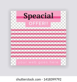 Social Media banner Template. Sale & Fashion Concept Design. Anyone can use This Design Easily. Promotional web banner for social media. Elegant sale and discount promo - Vector.