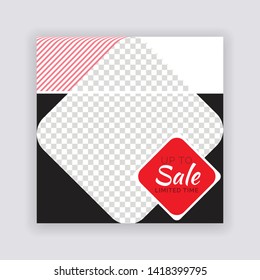 Social Media banner Template. Sale & Fashion Concept Design. Anyone can use This Design Easily. Promotional web banner for social media. Elegant sale and discount promo - Vector.