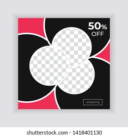 Social Media banner Template. Sale & Fashion Concept Design. Anyone can use This Design Easily. Promotional web banner for social media. Elegant sale and discount promo - Vector.