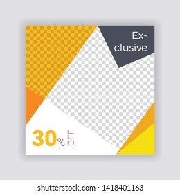 Social Media banner Template. Sale & Fashion Concept Design. Anyone can use This Design Easily. Promotional web banner for social media. Elegant sale and discount promo - Vector.